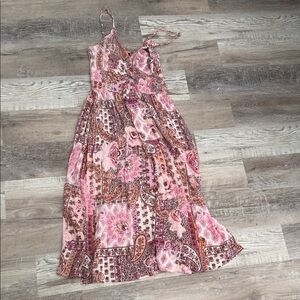 Angie Floral Patchwork Maxi Dress Size L